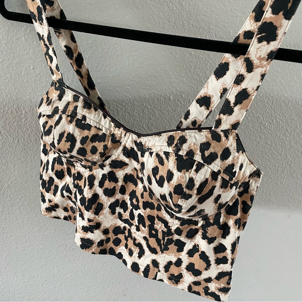 Vintage Guess Leopard Bustier (cropped)